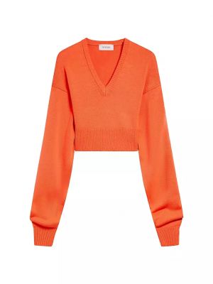 Укороченный свитер с v-образным вырезом Sportmax, orange