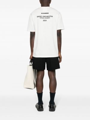 T-shirt en coton à imprimé Jil Sander blanc