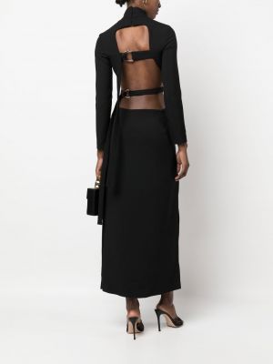 Kleid mit rückenausschnitt V:pm Atelier schwarz