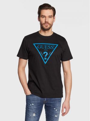 T-shirt slim réfléchissant Guess noir