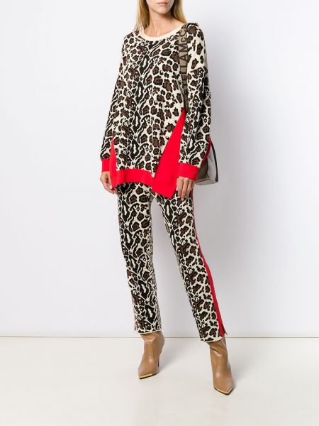 Pantalones de chándal de punto leopardo Stella Mccartney