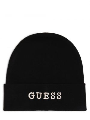 Dzianinowa czapka Guess czarna
