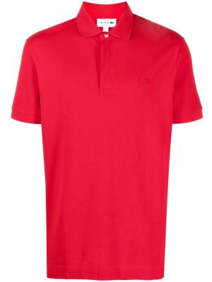 Памучна поло тениска Lacoste червено