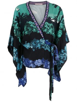Jacquard bluza s cvjetnim printom Cecilia Prado plava