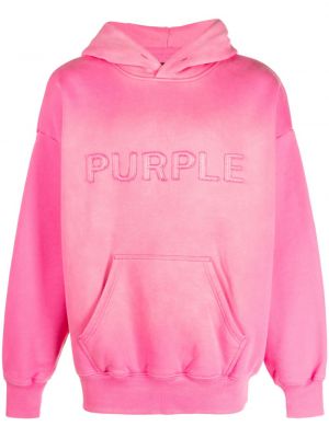 Pamut hímzett kapucnis melegítő felső Purple Brand