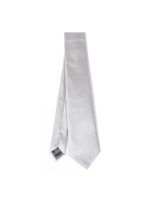 Jedwabny krawat Emporio Armani biały