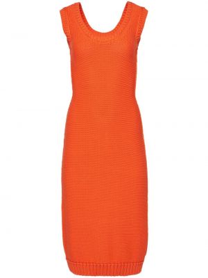 Плетена миди рокля без ръкави Ferragamo оранжево