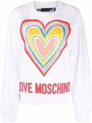 Trykt sweatshirt Love Moschino hvit