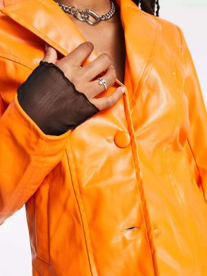 Кожаный пиджак из искусственной кожи Heartbreak оранжевый
