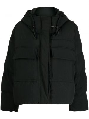 Páperová bunda s kapucňou s vreckami Studio Tomboy čierna