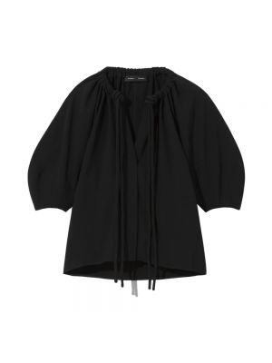 Krepp bluse mit v-ausschnitt Proenza Schouler schwarz