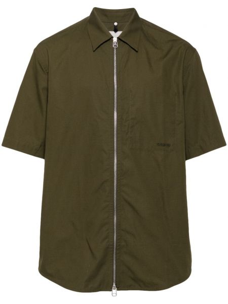 Βαμβακερό πουκάμισο με φερμουάρ Oamc πράσινο