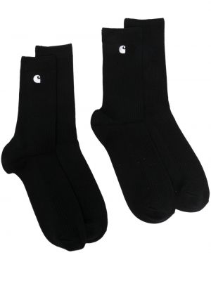 Bavlněné ponožky s výšivkou Carhartt Wip černé