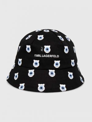 Czarny kapelusz bawełniany Karl Lagerfeld