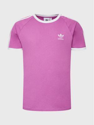 Тениска slim на райета Adidas розово
