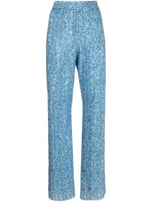 Pantalon à paillettes à imprimé Stine Goya bleu