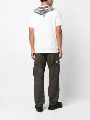 Kokvilnas t-krekls ar kapuci ar apdruku C.p. Company balts