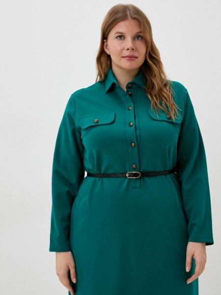 Платье-рубашка Averi зеленое