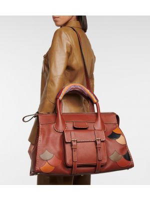 Кожаная сумка Chloé коричневая