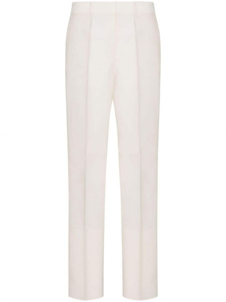Vlnené rovné nohavice Valentino Garavani biela