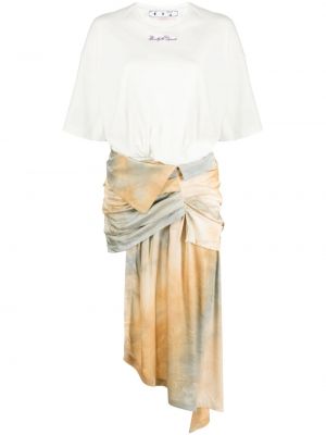 Asymetrické šaty Off-white bílé