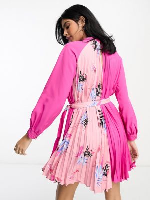 Платье мини с принтом French Connection розовое