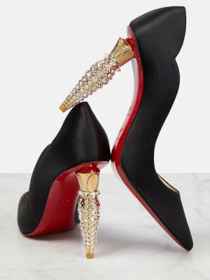 Полуотворени обувки с кристали Christian Louboutin