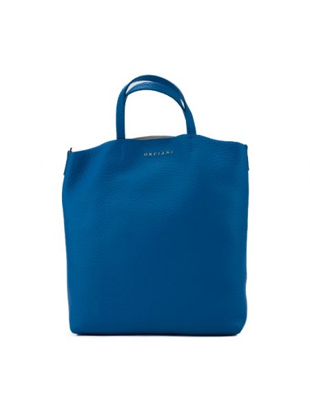 Leder shopper handtasche Orciani blau