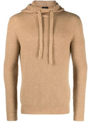 Sweter z kapturem Roberto Collina beżowy