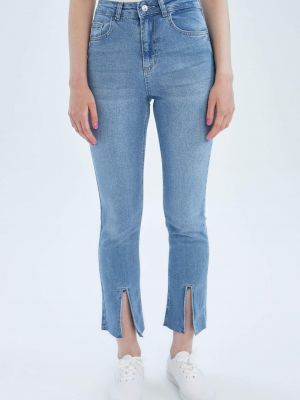 Slim fit skinny džíny s vysokým pasem Defacto modré