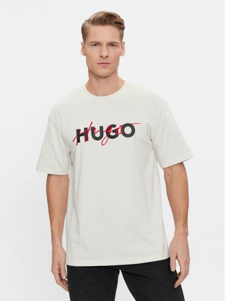 Relaxed тениска Hugo бежово
