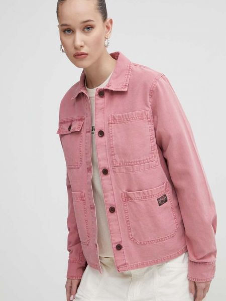 Pamučna jakna Superdry ružičasta