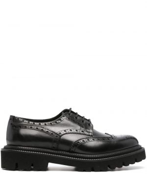 Pantofi oxford cu șireturi din piele din dantelă Corneliani negru