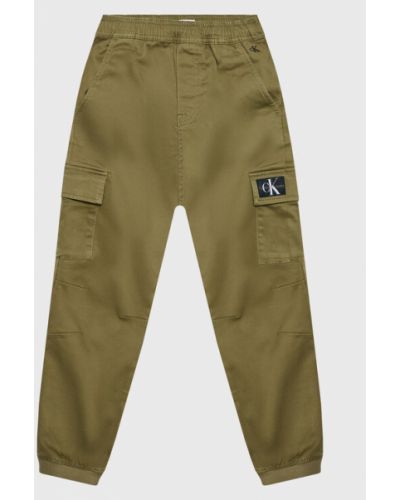 Calvin Klein Jeans Szövet nadrág Cargo IB0IB01341 Zöld Regular Fit