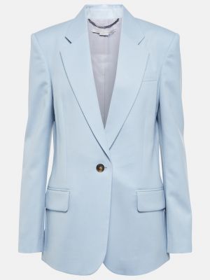 Фланелевый шерстяной пиджак Stella Mccartney синий