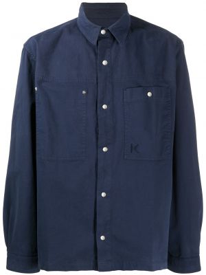 Camisa con bordado con botones Kenzo azul