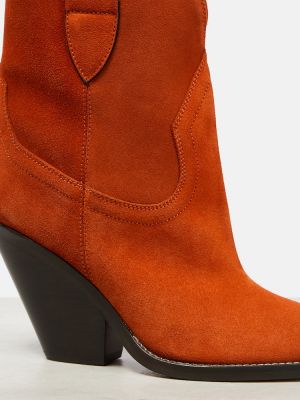 Велурени обувки до глезена Isabel Marant оранжево