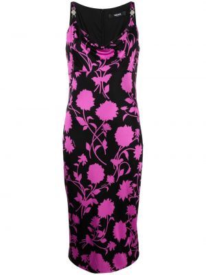 Midi haljina s cvjetnim printom s printom od jersey Versace