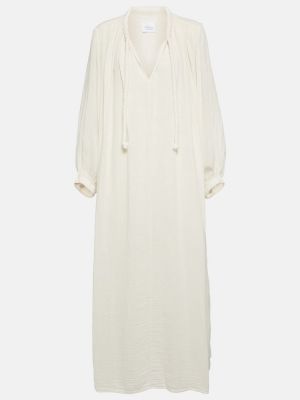 Aksamitna sukienka długa bawełniana Velvet biała