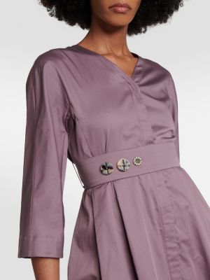 Vestido midi de algodón plisado 's Max Mara violeta