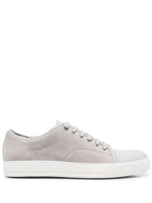 Semsket skinn sneakers Lanvin grå