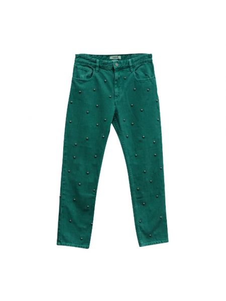 Zielone jeansy bawełniane Isabel Marant Pre-owned