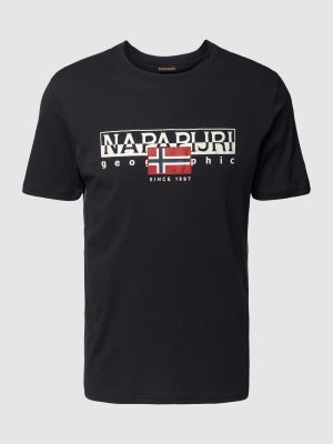 Koszulka z nadrukiem Napapijri czarna