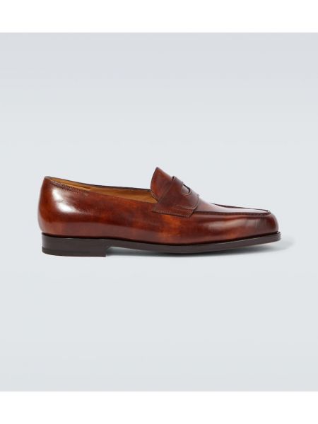 Loafers i läder John Lobb brun