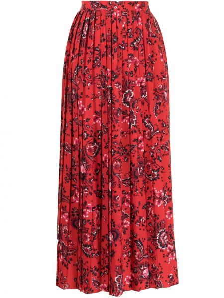 Falda de flores con estampado Erdem rojo