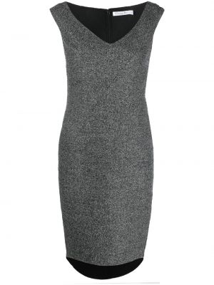 Šaty bez rukávů s výstřihem do v Christian Dior šedé
