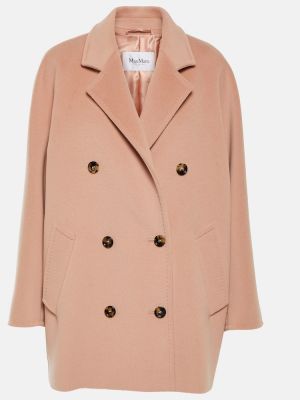 Kašmírový vlněný krátký kabát Max Mara růžový