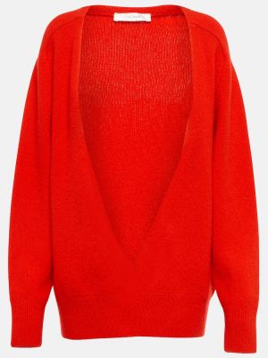 Sweter z kaszmiru The Row czerwony