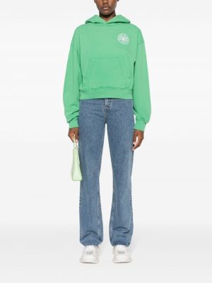 Džersis raštuotas džemperis su gobtuvu Sporty & Rich žalia