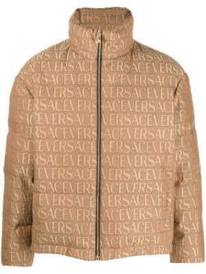 Dūnu jaka ar apdruku Versace brūns